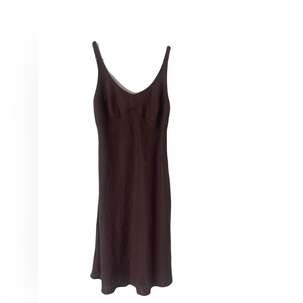 Elegant Brown Midi Dress - Picture 5 of 8